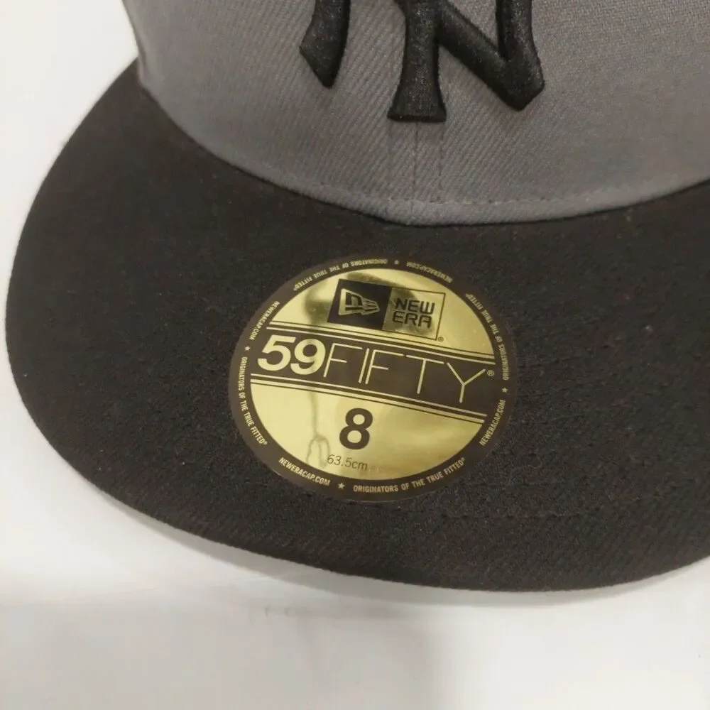 New Era 59Fifty Hat New York Yankees MLB Basic Storm Gray/Black Fitted Cap NEW